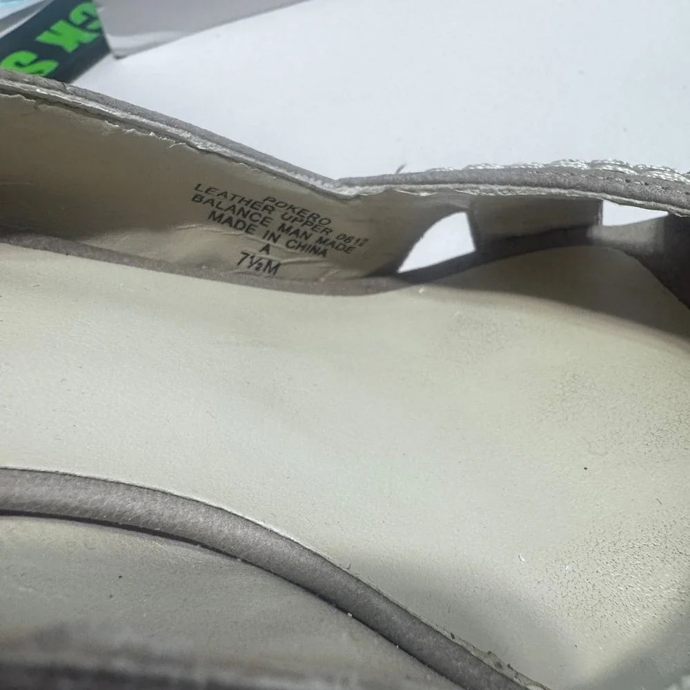 Nine West Pokero Taupe Leather Cork Slingback Heels tan leather 7.5 Boho Y2K